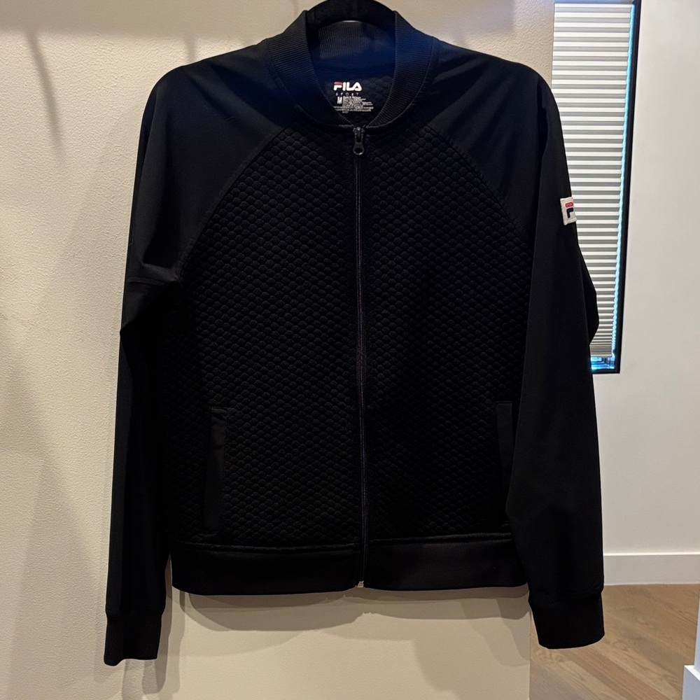 Fila Black Wonen’s M Quilted Bomber Jacket